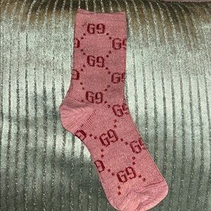 Gucci Men's Pink GG Pattern Socks